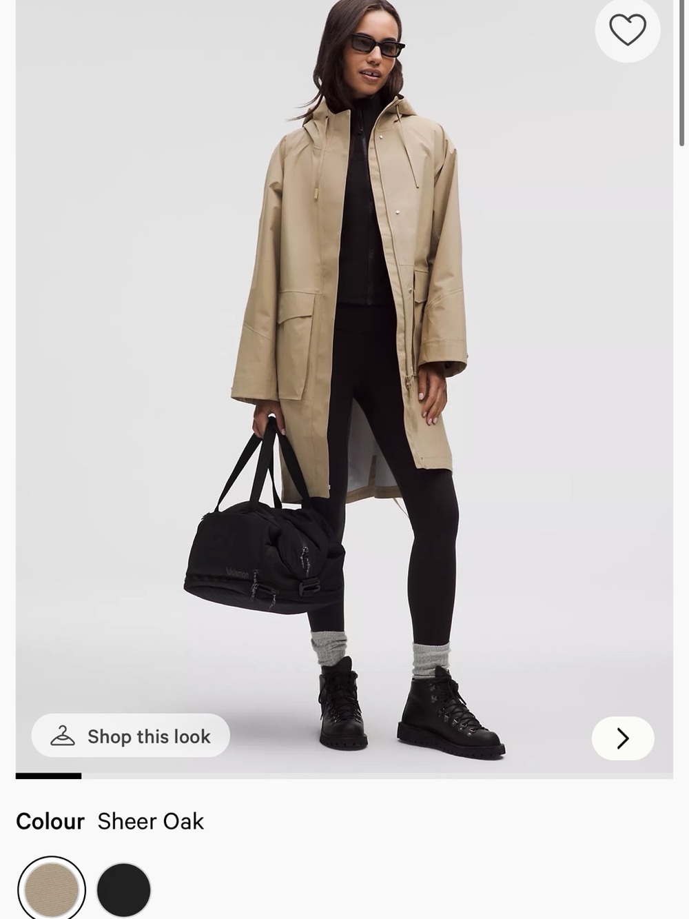 New Lululemon Waterproof Fishtail Rain Coat color Sheer Oak size